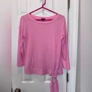 Talbots Pink Tie-Hem Boatneck Knit Top